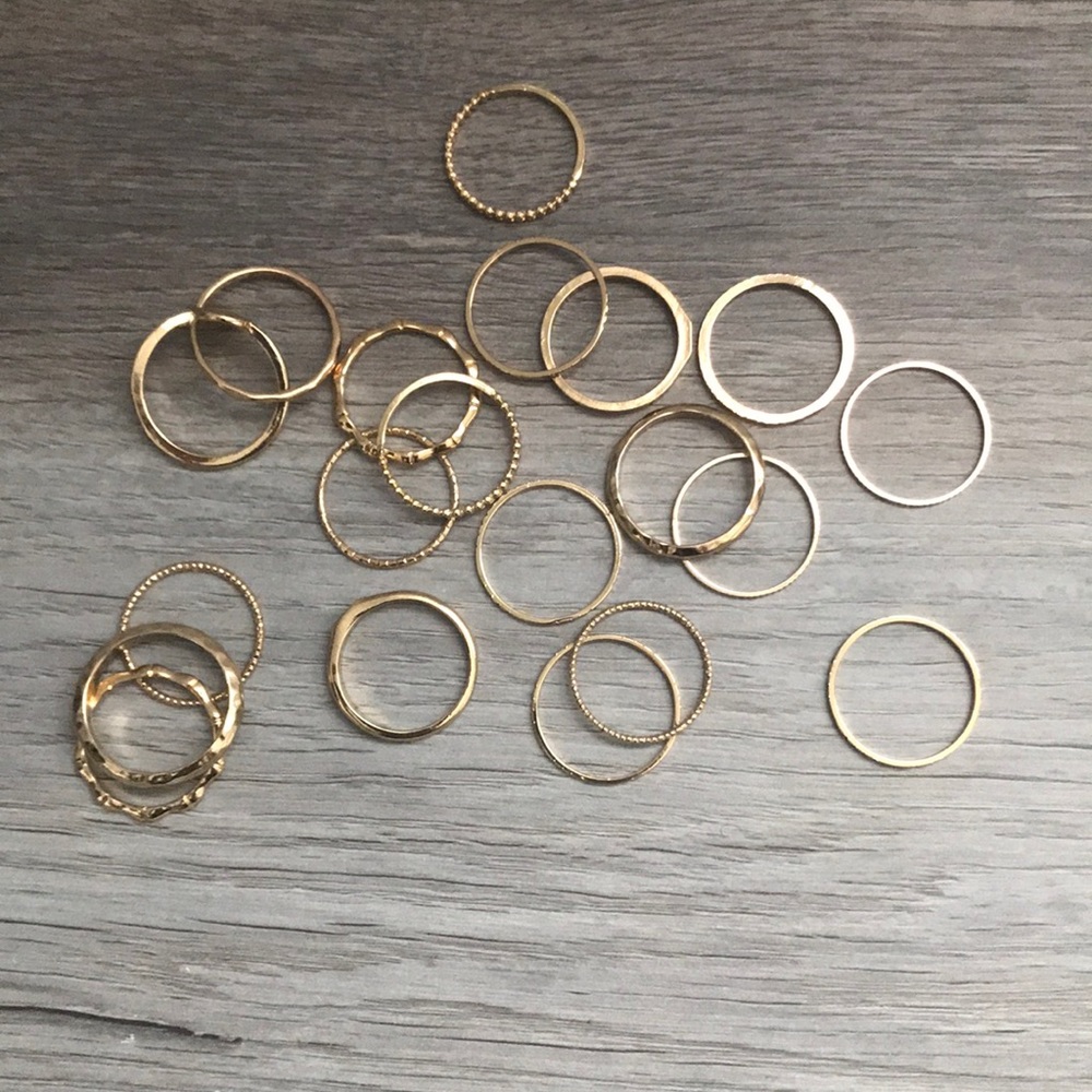 ASOS Curve plus sized stacking rings bundle of 20